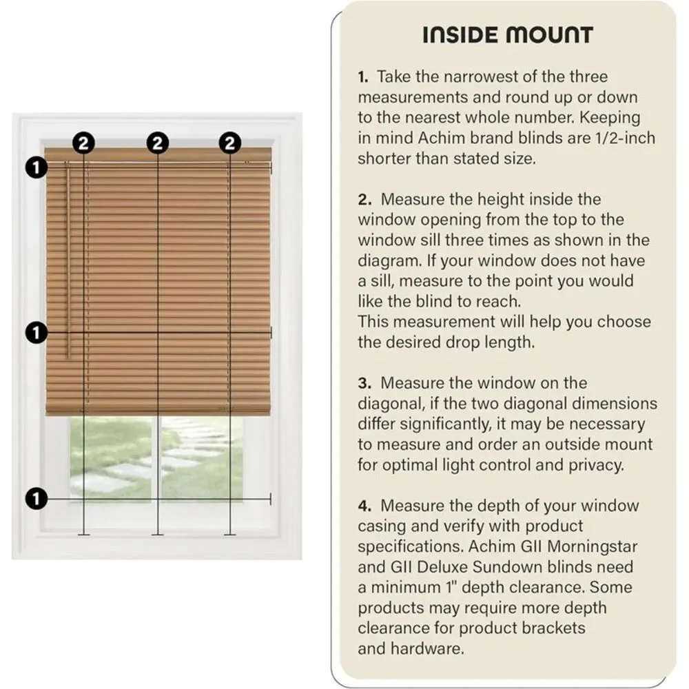 Achim GII Cordless Morning Star Light Filtering Window Blind (Black, 27
